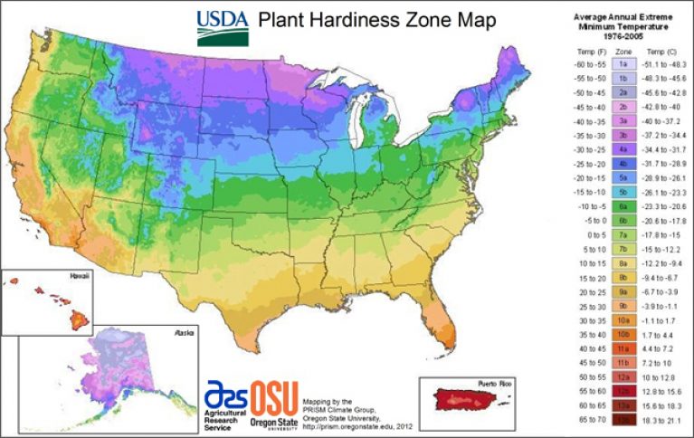 Plant hardiness zone map